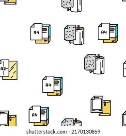 Paper List For Printing Poster Vector Seamless Pattern Thin Line Illustration