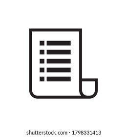 diseño de logotipo de icono vectorial de lista de papel