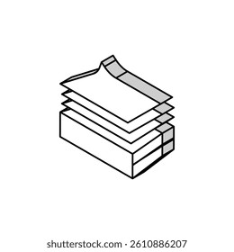 paper list wood production isometric icon vector. paper list wood production sign. isolated symbol illustration