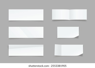 paper lists with different folds in set
