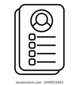 Paper locate candidate icon outline vector. Opening business career. Workforce locate