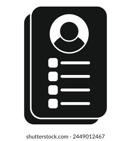 Paper locate candidate icon simple vector. Opening business career. Workforce locate