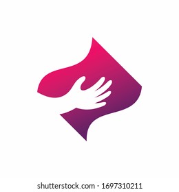 paper logo design, hand vector logo
