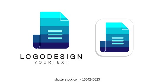 paper logo design. icon app smartphone color full