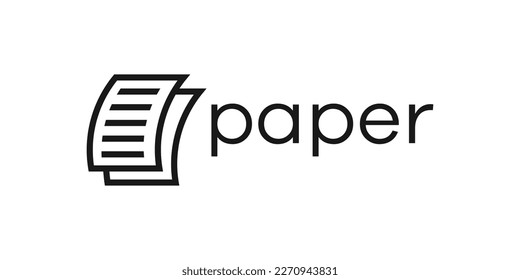paper logo design icon vector illustration