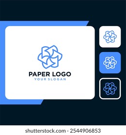 paper logo design with line art