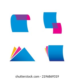 Plantilla De Diseño De Logotipo De Papel Adecuada Para El Logotipo De La Empresa De Publicación E Impresión De Libros