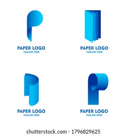 Paper logo gradient, suitable for printing and paper companies