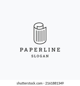 Plantilla de diseño plano del icono del logotipo del papel 