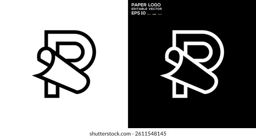 Paper logo. Initial, letter, layer, stack, modern. Vector icon symbol design template EPS 10.