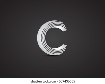 Paper Look C Letter Vector Icon