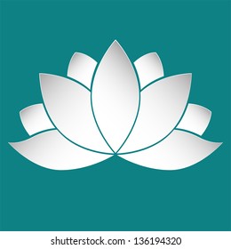 paper lotus flower for design vector