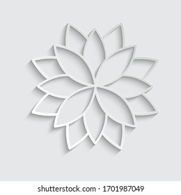 Paper lotus icon, spa icon vector