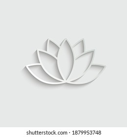 paper lotus icon, spa icon vector