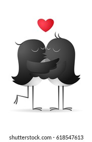 Paper love bird, vector