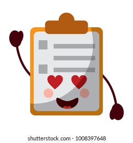 paper love clipboard kawaii character cartoon