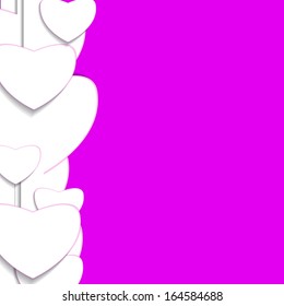 paper love heart on pink background. Eps10