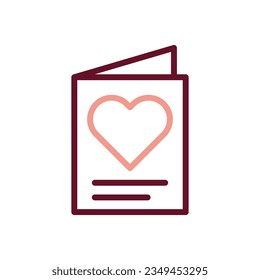 Paper love icon duocolor brown beige style valentine illustration vector element and symbol perfect.