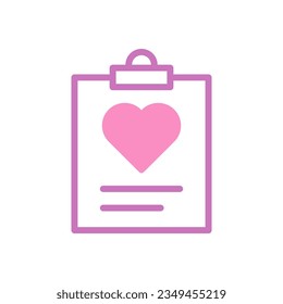 Paper love icon duotone purple pink style valentine illustration vector element and symbol perfect.