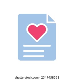 Paper love icon solid blue pink style valentine illustration vector element and symbol perfect.