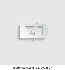 paper low battery icon vector charging  icon