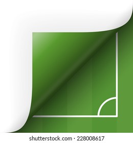 Paper lower right corner with green soccer field