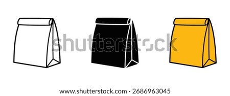 Paper lunch bag icon vector. Modern lunch bag collection symbol. vector illustration.