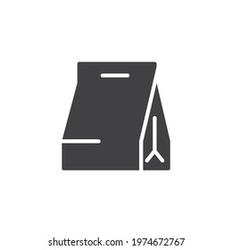 Paper lunch bag vector icon. filled flat sign for mobile concept and web design. Paper bag package glyph icon. Symbol, logo illustration. Vector graphics