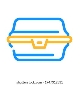 paper lunchbox color icon vector. paper lunchbox sign. isolated symbol illustration