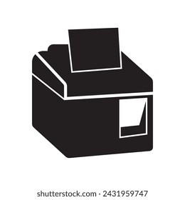 vector de logotipo de la oficina del icono de la máquina de papel.