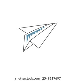 Paper made plane Kids Drawing Vector Icon