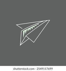 Paper made plane Kids Drawing Vector Icon