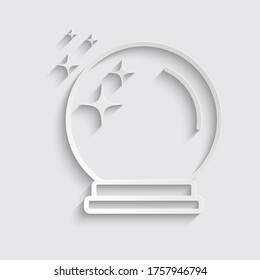 paper magic ball icon vector black sign