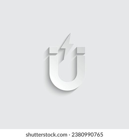 paper Magnet vector icon magnetic sign