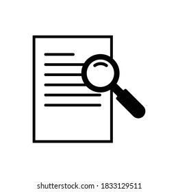 paper and magnifier icon vector