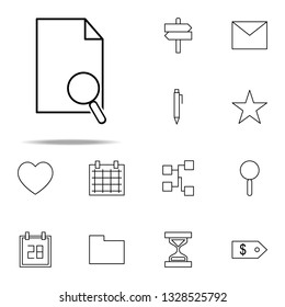 paper and magnifier icon. Web icons universal set for web and mobile
