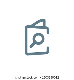 Paper, magnifying glass icon vector. Flat icon illustration