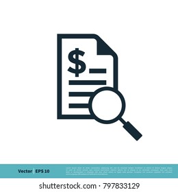 Paper Magnifying Glass Icon Vector Logo Template Illustration Design. Vector EPS 10.