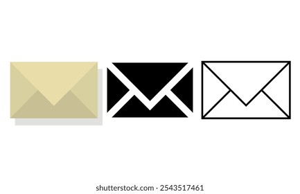 Paper mail. Colored vector illustration.