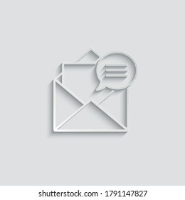 icono de correo de papel. El sobre. estilo de línea