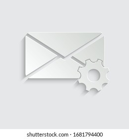 Paper mail icon. The envelope. setting  mail icon. 