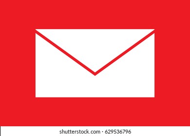 Paper Mail on Red Background Vector