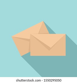 Paper mails icon. Flat illustration of paper mails vector icon for web design