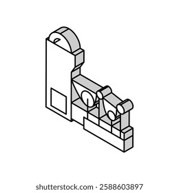 paper making system isometric icon vector. paper making system sign. isolated symbol illustration