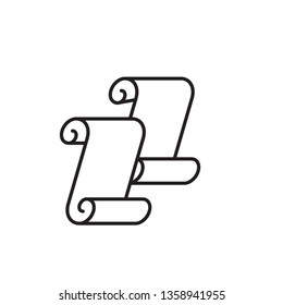 Paper, manuscript icon vector in line design