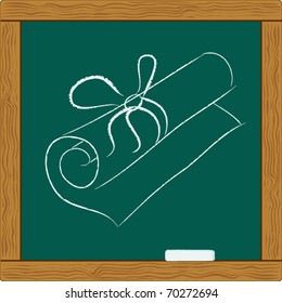 paper manuscript scroll and robbon bow