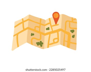 Paper map flat icon on white background vector illustration