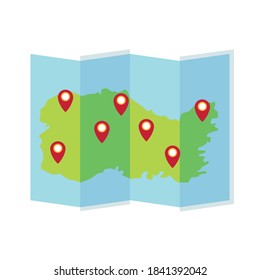 paper map guide isolated icon vector illustration design