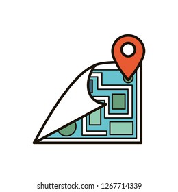 paper map guide with pin location