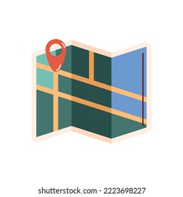 icono de desplazamiento de guía de mapas de papel